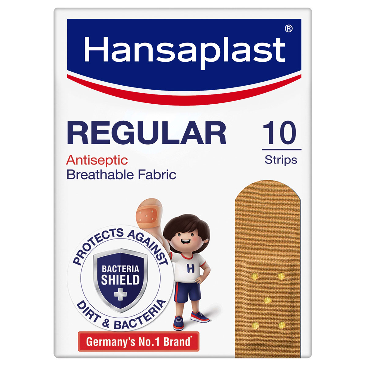 Hansaplast Regular Breathable Fabric Strips, 10 Count, Pack of 10 Hansaplast Regular Breathable Fabric Strips, 10 Count, Pack of 10