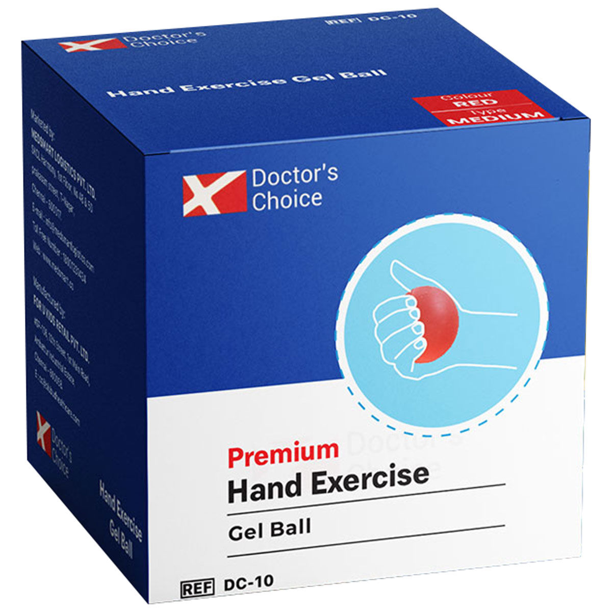 Doctor's Choice Premium Hand Exercise Gel Ball Medium DC10, 1 Count