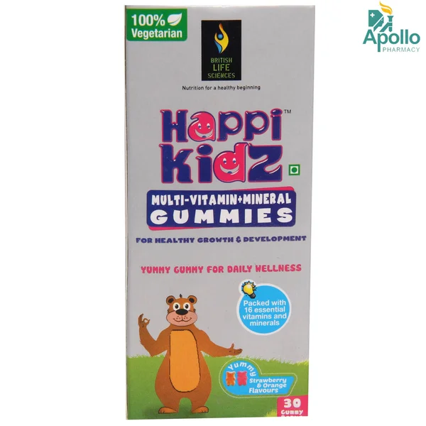 Happi Kidz Strawberry &amp; Orange  Gummies 30's, Pack of 1