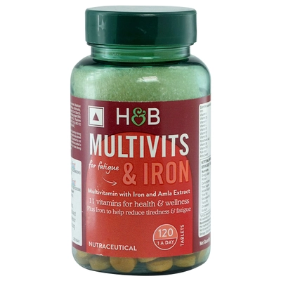 Holland &amp; Barrett Multivits &amp; Iron for Fatigue, 120 Tablets, Pack of 1