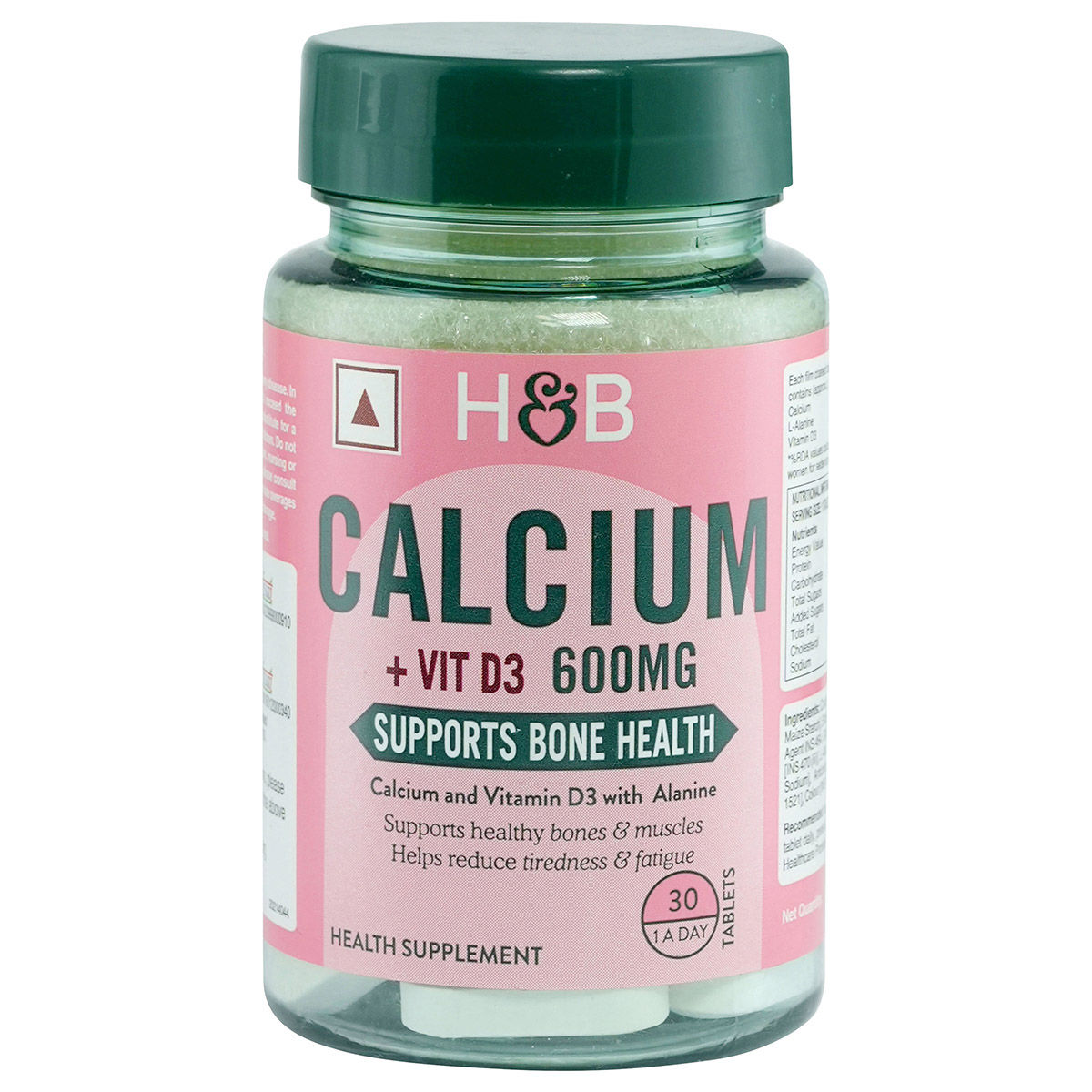 Buy Holland & Barrett Calcium +Vit D3 600mg with Alanine for Bone Health, 30 Tablets Online