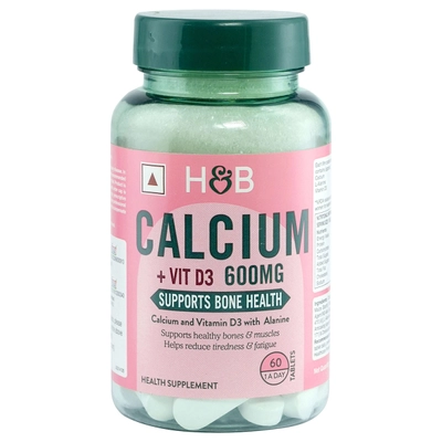 Holland &amp; Barrett Calcium +Vit D3 600mg with Alanine for Bone Health, 60 Tablets, Pack of 1