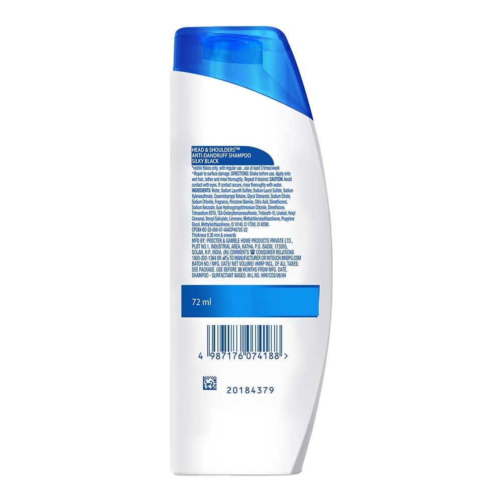 Head & Shoulders Anti-Dandruff Silky Black Shampoo, 72 ml, Pack of 1 Head & Shoulders Anti-Dandruff Silky Black Shampoo, 72 ml, Pack of 1