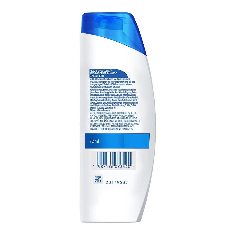 Head & Shoulders Anti-Dandruff Lemon Fresh Shampoo, 72 ml, Pack of 1 Head & Shoulders Anti-Dandruff Lemon Fresh Shampoo, 72 ml, Pack of 1