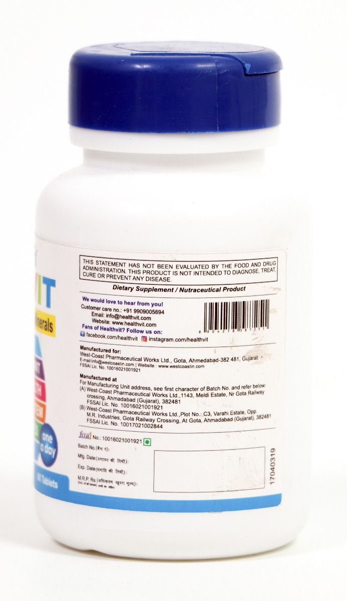 Healthvit Mulvit Multivitamins & Minerals, 60 Tablets Price, Uses, Side