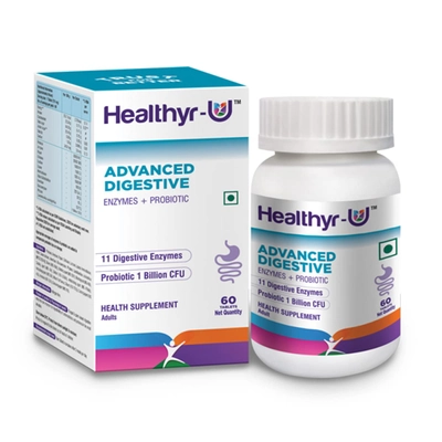 Healthyr-U Advanced Digestive Enzymes + Probiotic, 60 Tablets, Pack of 1