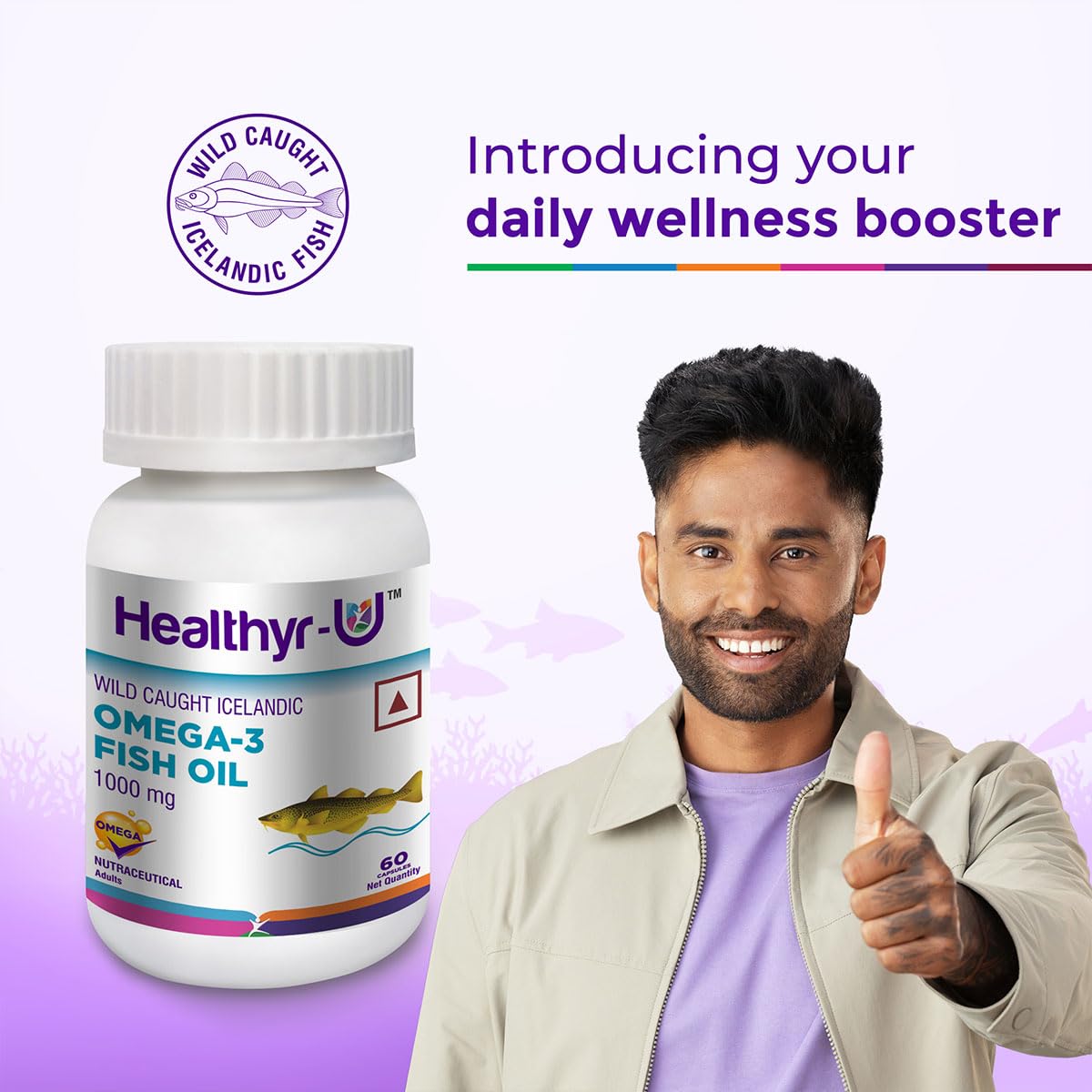 Healthyr-U Omega-3 Fish Oil 1000 mg, 60 Capsules, Pack of 1 Healthyr-U Omega-3 Fish Oil 1000 mg, 60 Capsules, Pack of 1