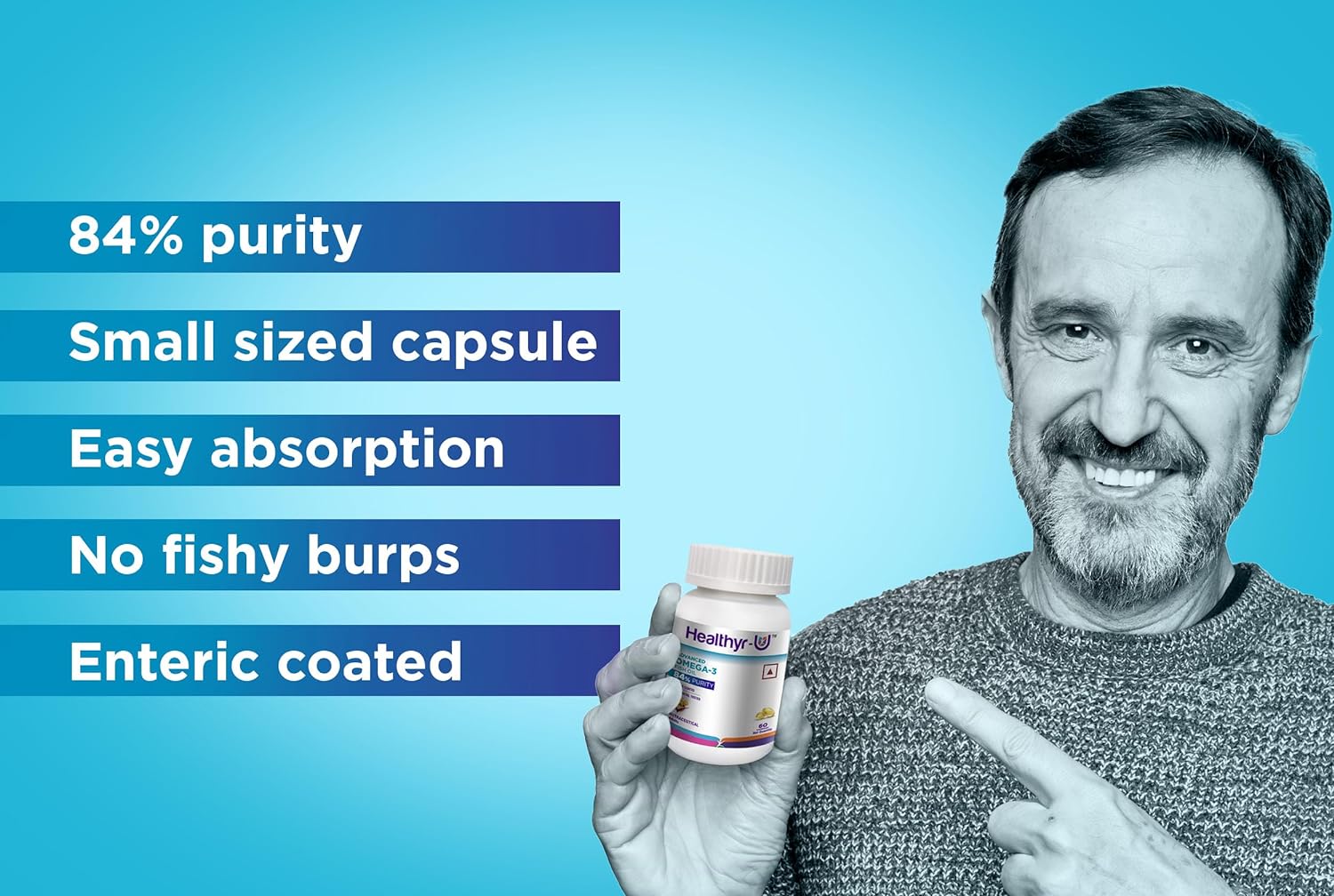 Healthyr-U Advanced Omega-3 Fish Oil, 60 Capsules, Pack of 1 Healthyr-U Advanced Omega-3 Fish Oil, 60 Capsules, Pack of 1