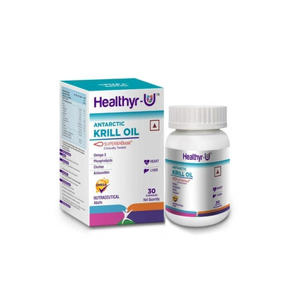 Healthyr-U Antarctic Krill Oil, 30 Capsules, Pack of 1