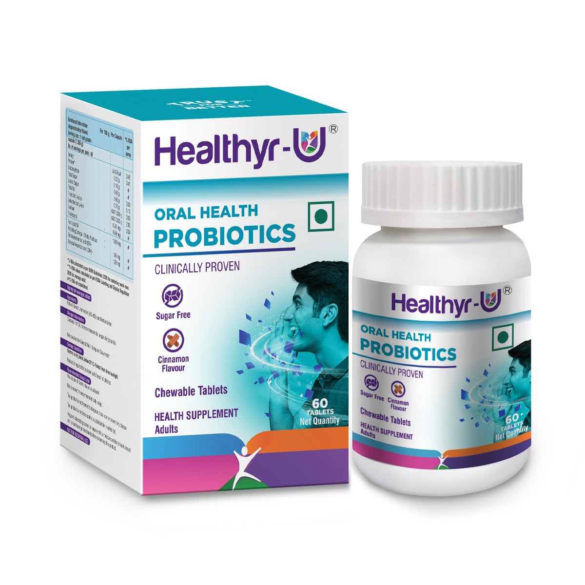 Buy Healthyr-U Oral Health Probiotic, 60 Chewable Tablets Online