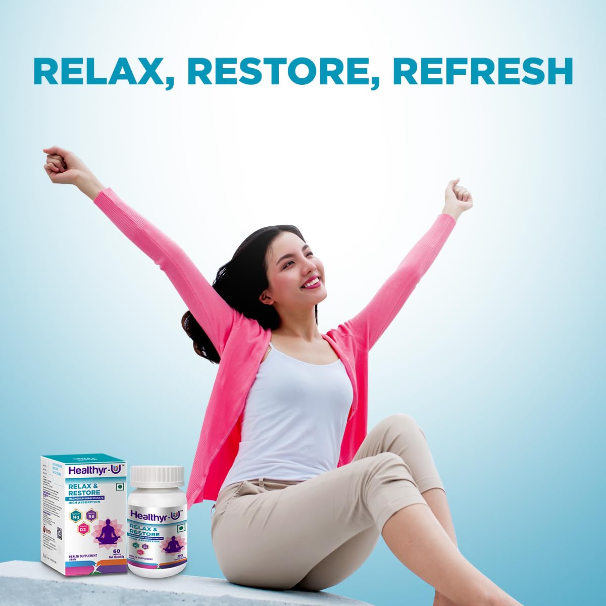 Healthyr-U Relax & Restore, 60 Tablets, Pack of 1 Healthyr-U Relax & Restore, 60 Tablets, Pack of 1