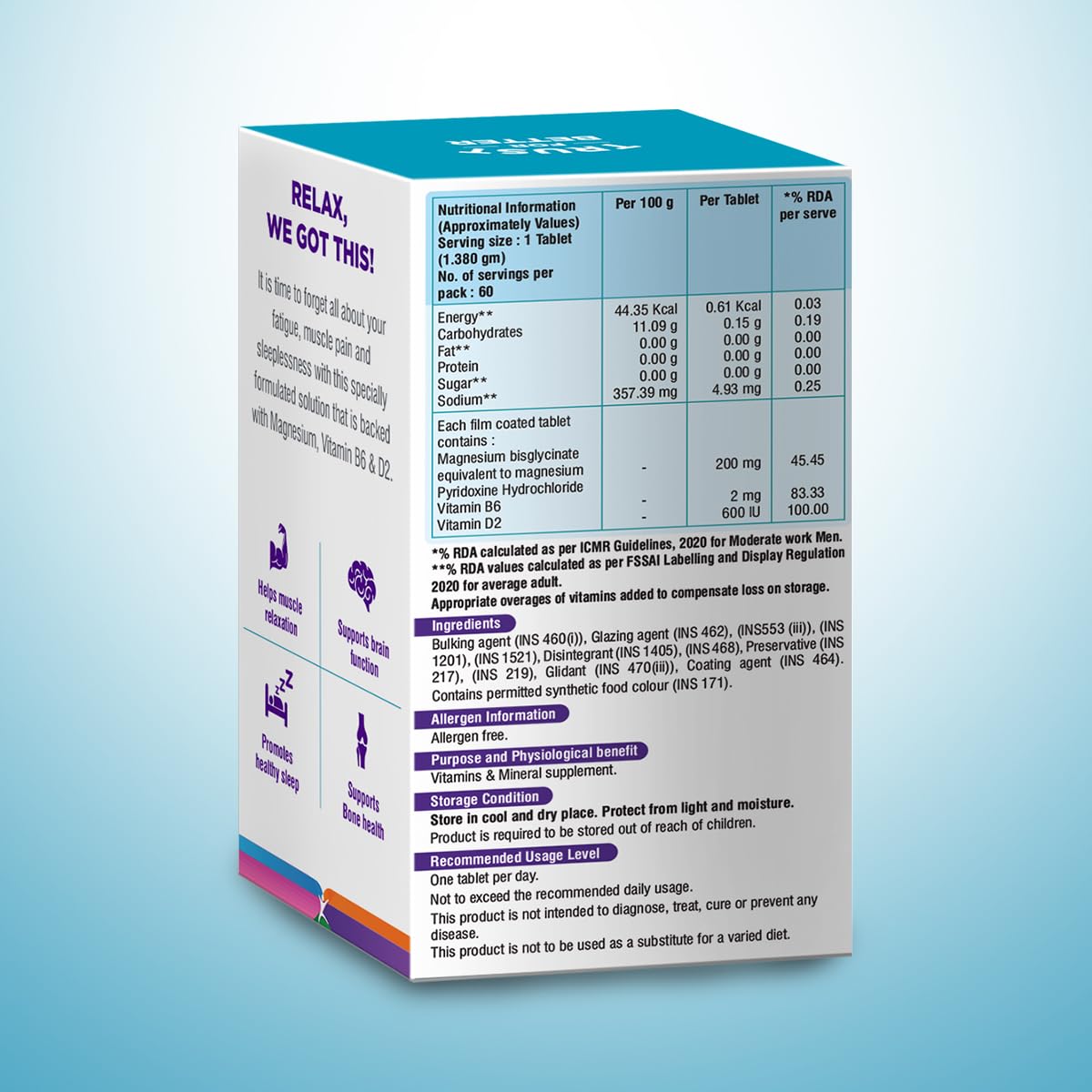 Healthyr-U Relax & Restore, 60 Tablets, Pack of 1 Healthyr-U Relax & Restore, 60 Tablets, Pack of 1