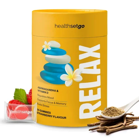 Healthsetgo Relax Strawberry Flavour, 30 Gummies