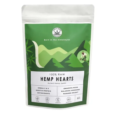 India Hemp Organics 100% Raw Hemp Hearts Seeds, 250 gm