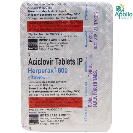 Herperax 800 Tablet 10's