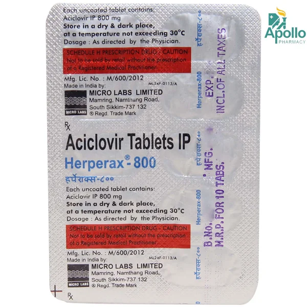 Herperax 800 Tablet 10's