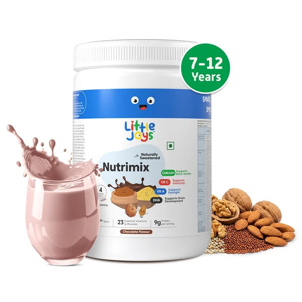Little Joys 7+ Years Nutrimix Chocolate Flavor Powder, 350 gm Jar, Pack of 1