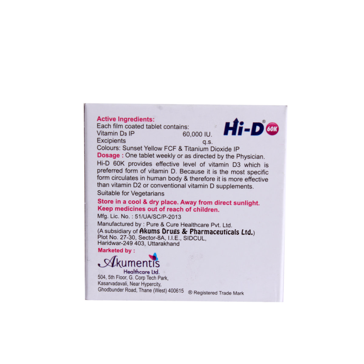 Hi-D 60K Tablet 4's, Pack of 4 Hi-D 60K Tablet 4's, Pack of 4