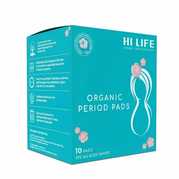 Hi Life Organic Sanitary Pads, 10 Count