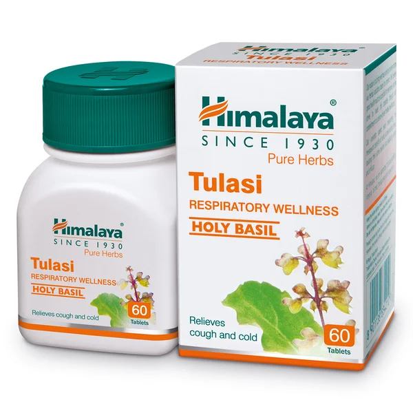 Himalaya Wellness Pure Herbs Tulasi Respiratory Wellness, 60 Tablets, Pack of 1