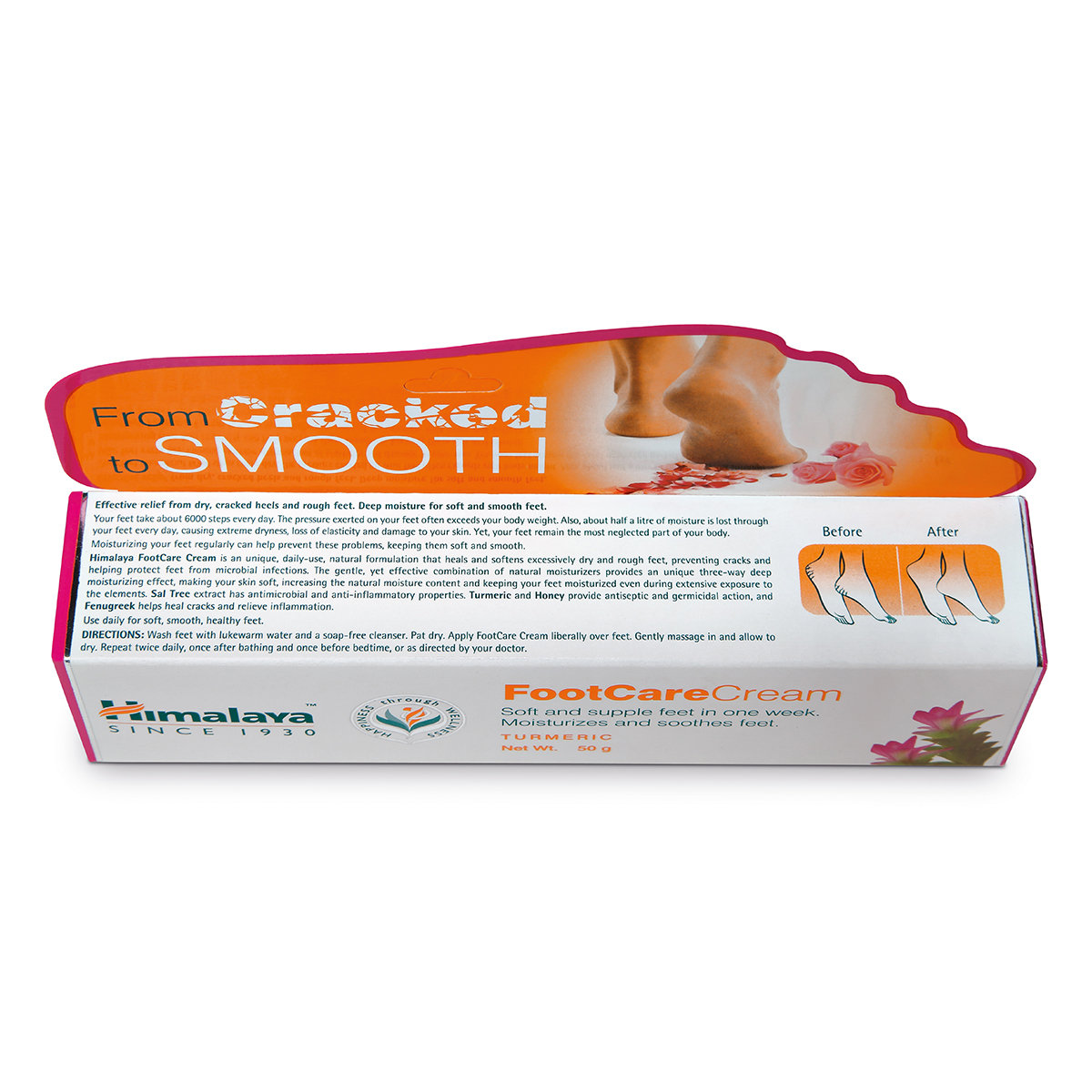 Himalaya Footcare Cream 50 gm | With Turmeric | Relives Cracked, Dry & Rough Feet | Deeply Moisturises | Gives Soft & Supple Feet In 1 Week, Pack of 1 Himalaya Footcare Cream 50 gm | With Turmeric | Relives Cracked, Dry & Rough Feet | Deeply Moisturises | Gives Soft & Supple Feet In 1 Week, Pack of 1