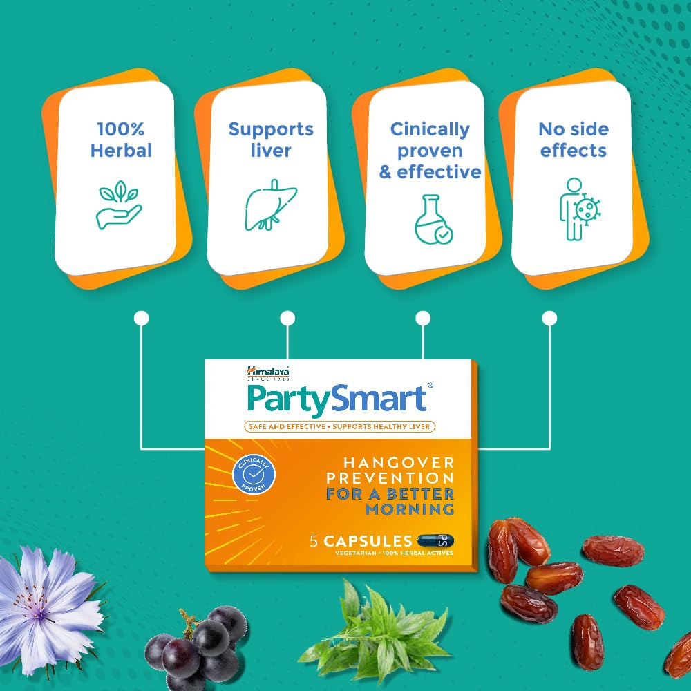 Himalaya PartySmart, 5 Capsules, Pack of 5 Himalaya PartySmart, 5 Capsules, Pack of 5