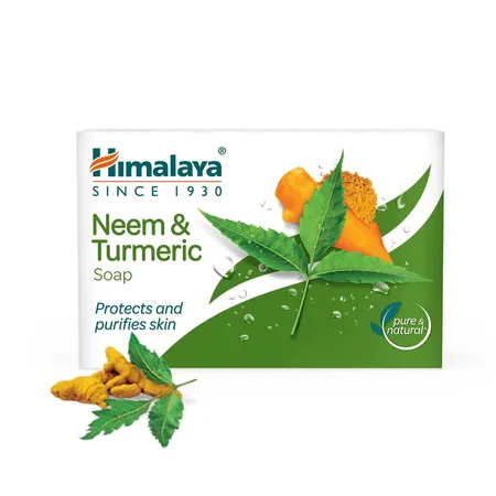 Himalaya Neem & Turmeric Soap 125 gm | With Goodness Of Neem & Turmeric | Purifies & Cleanses Skin | Protects Skin From Germs