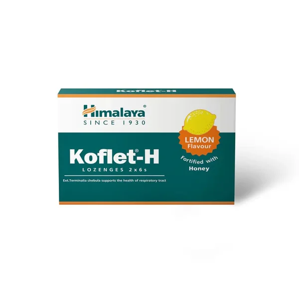Himalaya Koflet-H Lemon Flavour Lozenges, 6 Count, Pack of 6