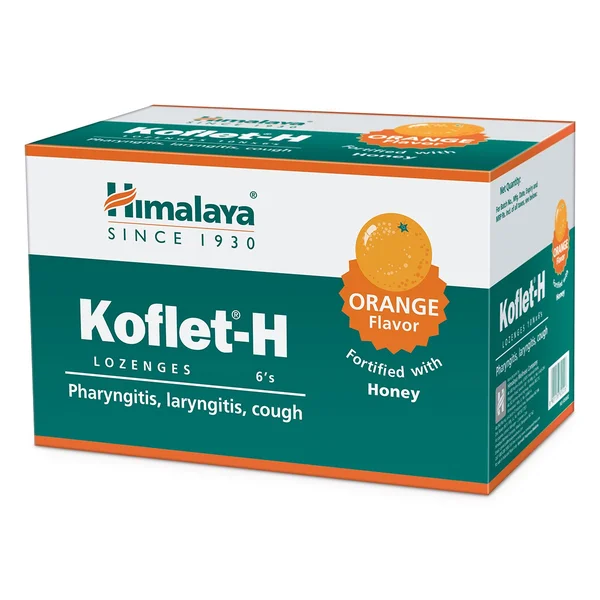 Himalaya Koflet-H Orange Flavour Lozenges, 6 Count, Pack of 6