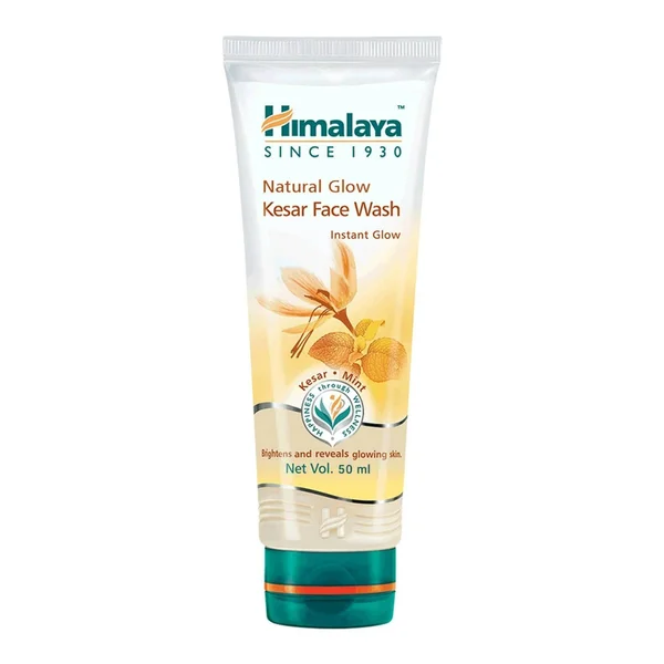 Himalaya Instant Glow Fairness Kesar Face Wash 50 ml | Kesar &amp; Mint | Removes Skin Dullness | For Instant Glowing Skin, Pack of 1