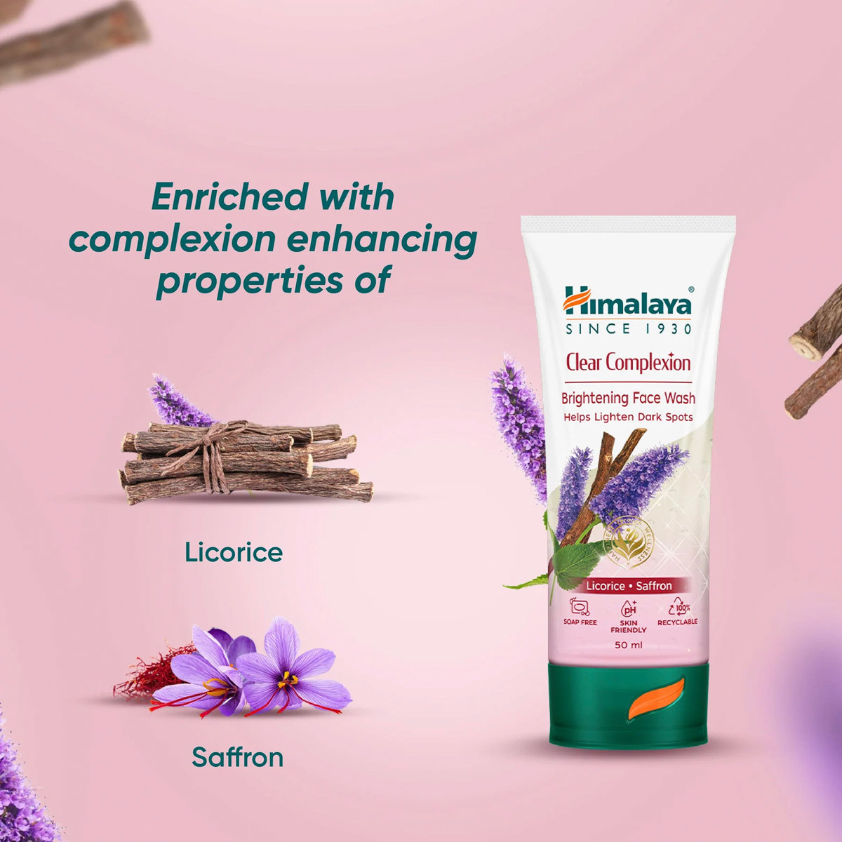 Himalaya Clear Complexion Whitening Face Wash 100ml | Licprice & Saffron | Clarifies & Cleanses Impurities | Enhances Skin Complexion | For Clear Glowing & Skin Himalaya Clear Complexion Whitening Face Wash 100ml | Licprice & Saffron | Clarifies & Cleanses Impurities | Enhances Skin Complexion | For Clear Glowing & Skin
