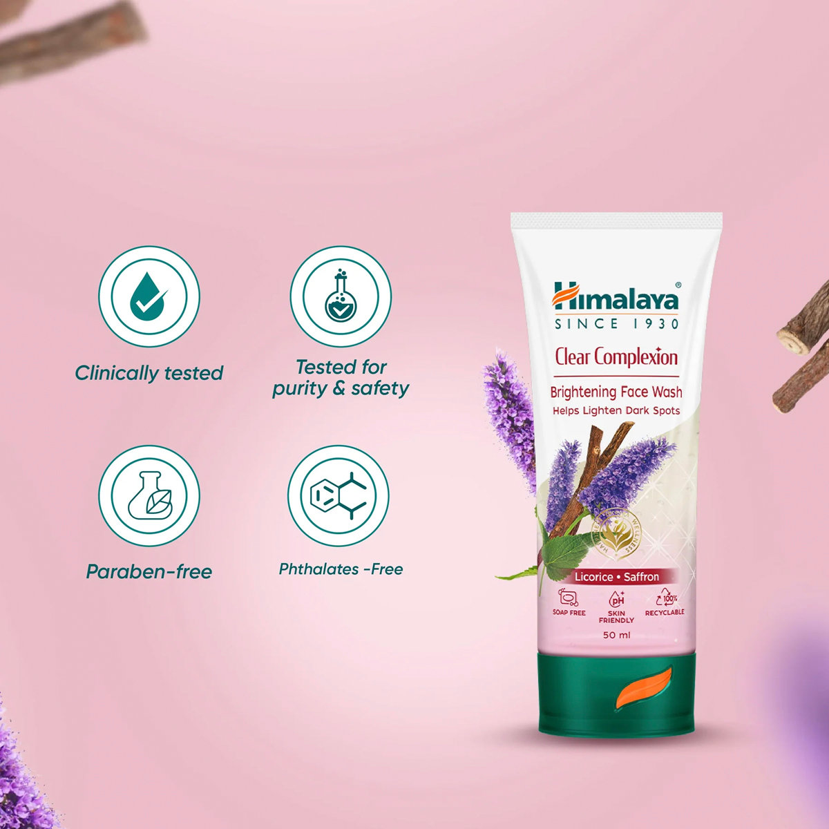 Himalaya Clear Complexion Whitening Face Wash 100ml | Licprice & Saffron | Clarifies & Cleanses Impurities | Enhances Skin Complexion | For Clear Glowing & Skin Himalaya Clear Complexion Whitening Face Wash 100ml | Licprice & Saffron | Clarifies & Cleanses Impurities | Enhances Skin Complexion | For Clear Glowing & Skin