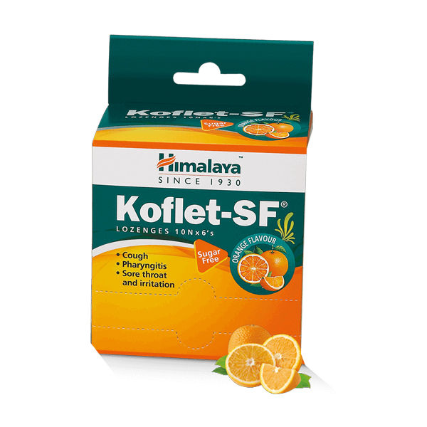 Himalaya KofletSF Orange Flavour Lozenges, 6 Count Uses, Benefits