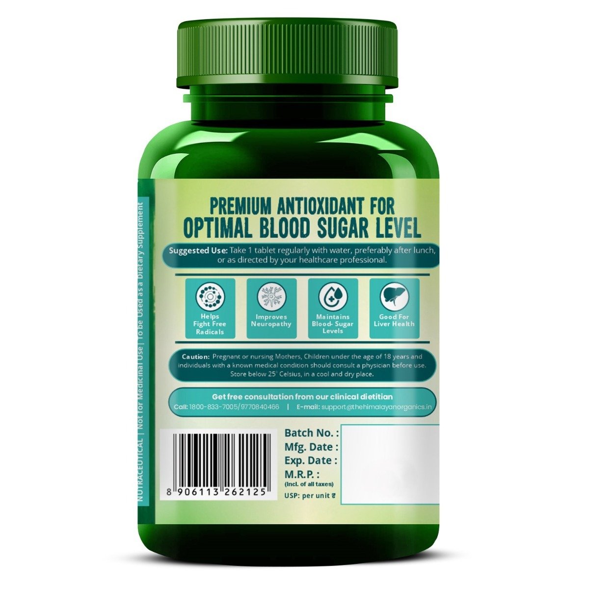 Vlado's Himalayan Organics Alpha Lipoic Acid, 60 Tablets, Pack of 1 Vlado's Himalayan Organics Alpha Lipoic Acid, 60 Tablets, Pack of 1