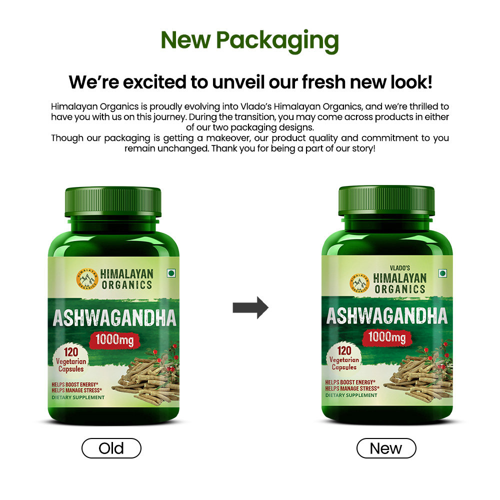 Vlado's Himalayan Organics Ashwagandha 1000 mg, 120 Capsules, Pack of 1 Vlado's Himalayan Organics Ashwagandha 1000 mg, 120 Capsules, Pack of 1