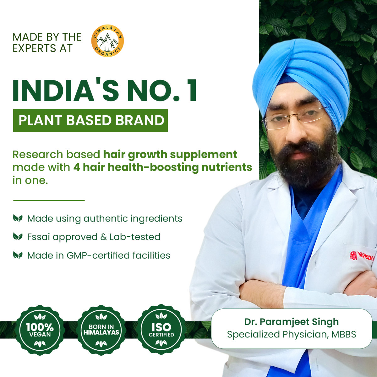 Vlado's Himalayan Organics Biotin 10000mcg with Multivitamin, 120 Tablets, Pack of 1 Vlado's Himalayan Organics Biotin 10000mcg with Multivitamin, 120 Tablets, Pack of 1