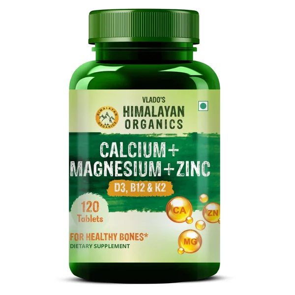 Vlado's Himalayan Organics Calcium+Magnesium+Zinc, 120 Tablets, Pack of 1