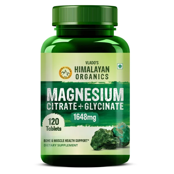 Vlado's Himalayan Organics Magnesium Citrtate+Glycinate, 120 Tablets, Pack of 1