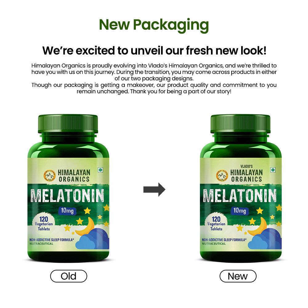 Vlado's Himalayan Organics Melatonin 10 mg, 120 Tablets, Pack of 1 Vlado's Himalayan Organics Melatonin 10 mg, 120 Tablets, Pack of 1