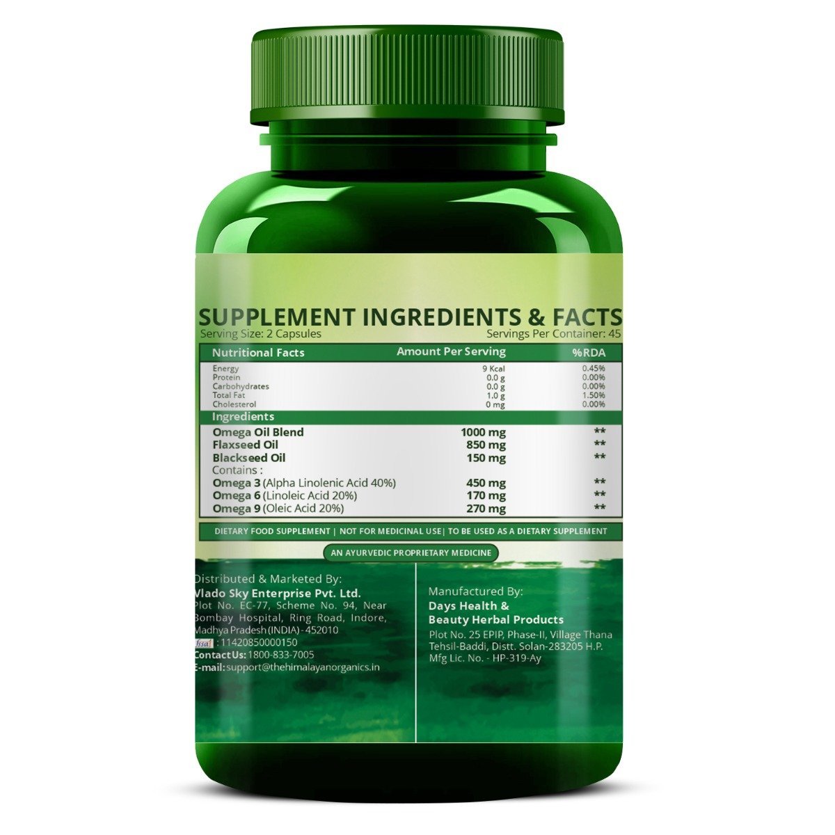 Vlado's Himalayan Organics Vegan Omega 3, 90 Capsules, Pack of 1 Vlado's Himalayan Organics Vegan Omega 3, 90 Capsules, Pack of 1