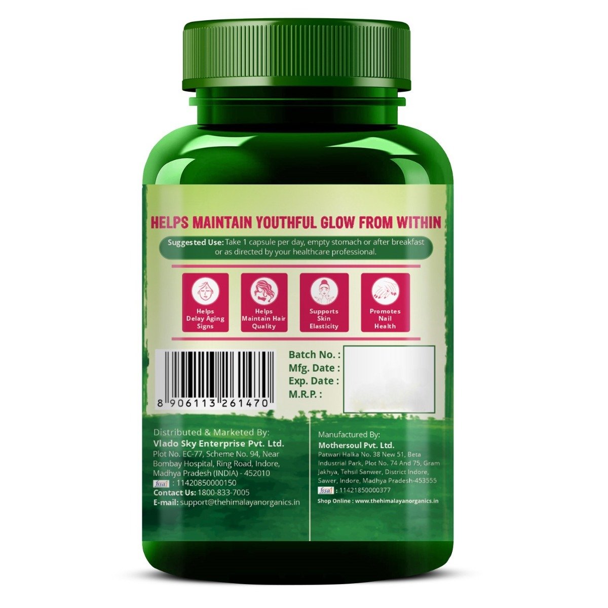 Vlado's Himalayan Organics Plant Based Collagen Builder, 90 Capsules, Pack of 1 Vlado's Himalayan Organics Plant Based Collagen Builder, 90 Capsules, Pack of 1