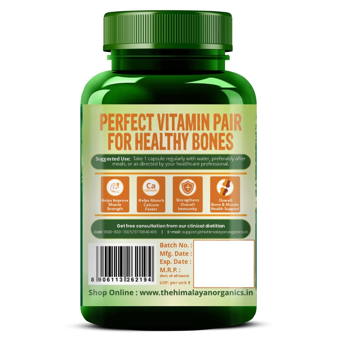 Vlado's Himalayan Organics Plant Based D3+K2, 120 Capsules, Pack of 1 Vlado's Himalayan Organics Plant Based D3+K2, 120 Capsules, Pack of 1