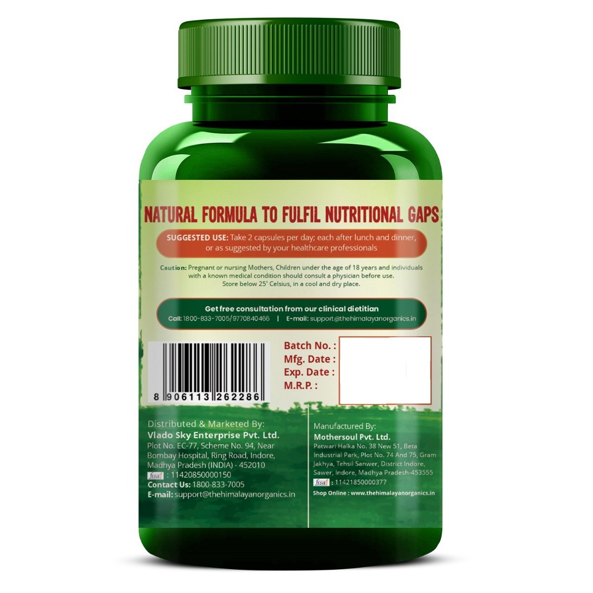 Vlado's Himalayan Organics Plant Based Multivitamin, 60 Capsules, Pack of 1 Vlado's Himalayan Organics Plant Based Multivitamin, 60 Capsules, Pack of 1