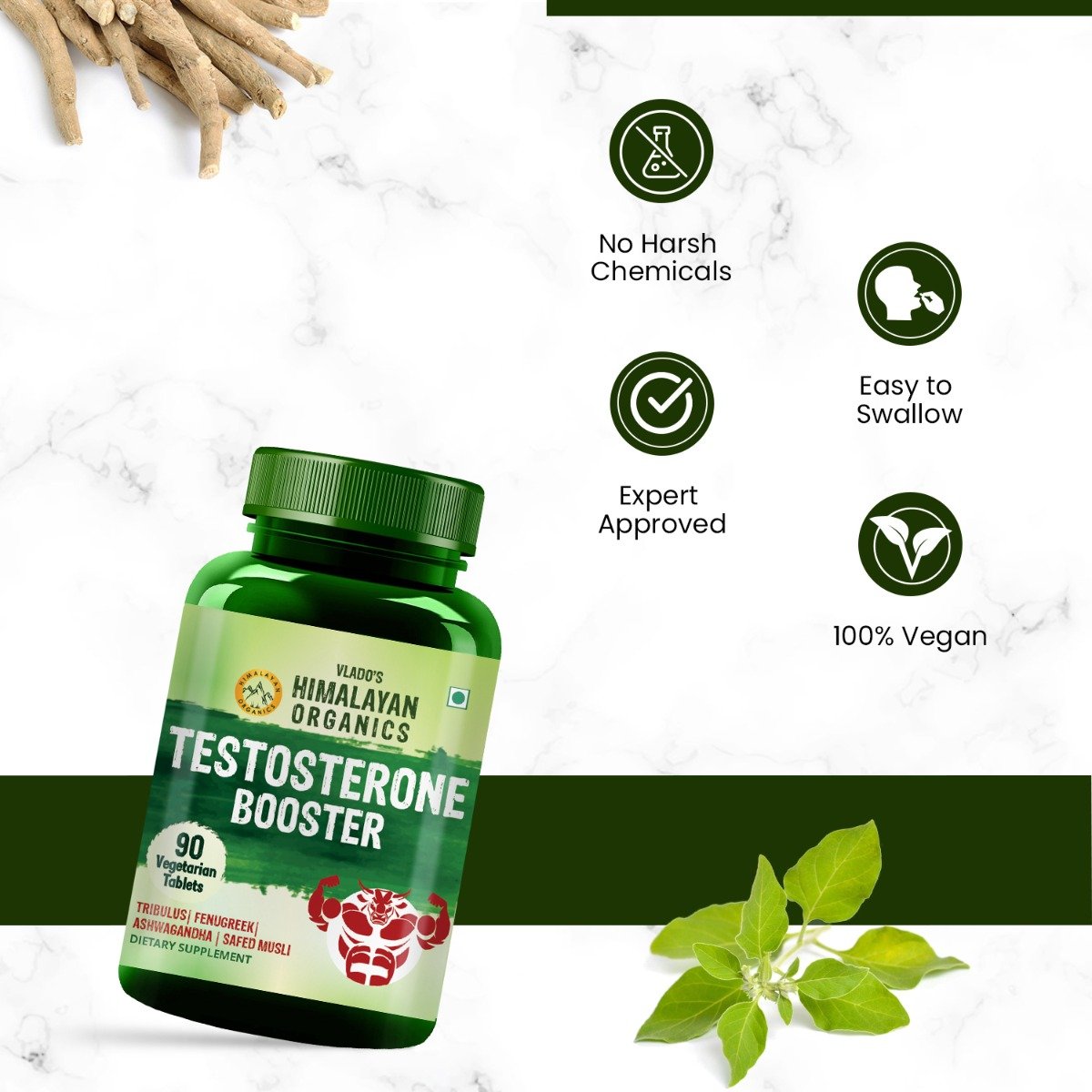 Vlado's Himalayan Organics Testosterone Booster, 90 Tablets, Pack of 1 Vlado's Himalayan Organics Testosterone Booster, 90 Tablets, Pack of 1