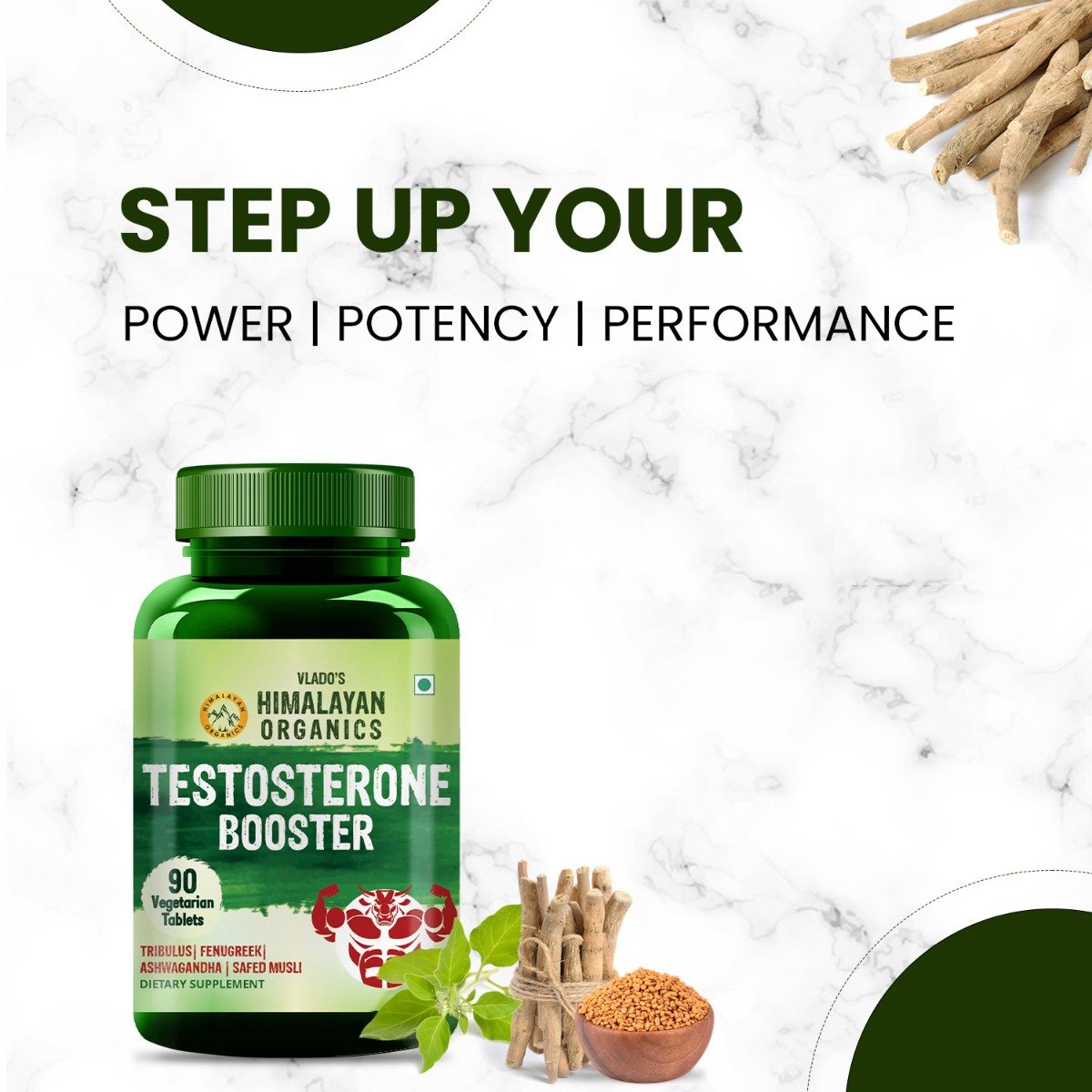 Vlado's Himalayan Organics Testosterone Booster, 90 Tablets, Pack of 1 Vlado's Himalayan Organics Testosterone Booster, 90 Tablets, Pack of 1