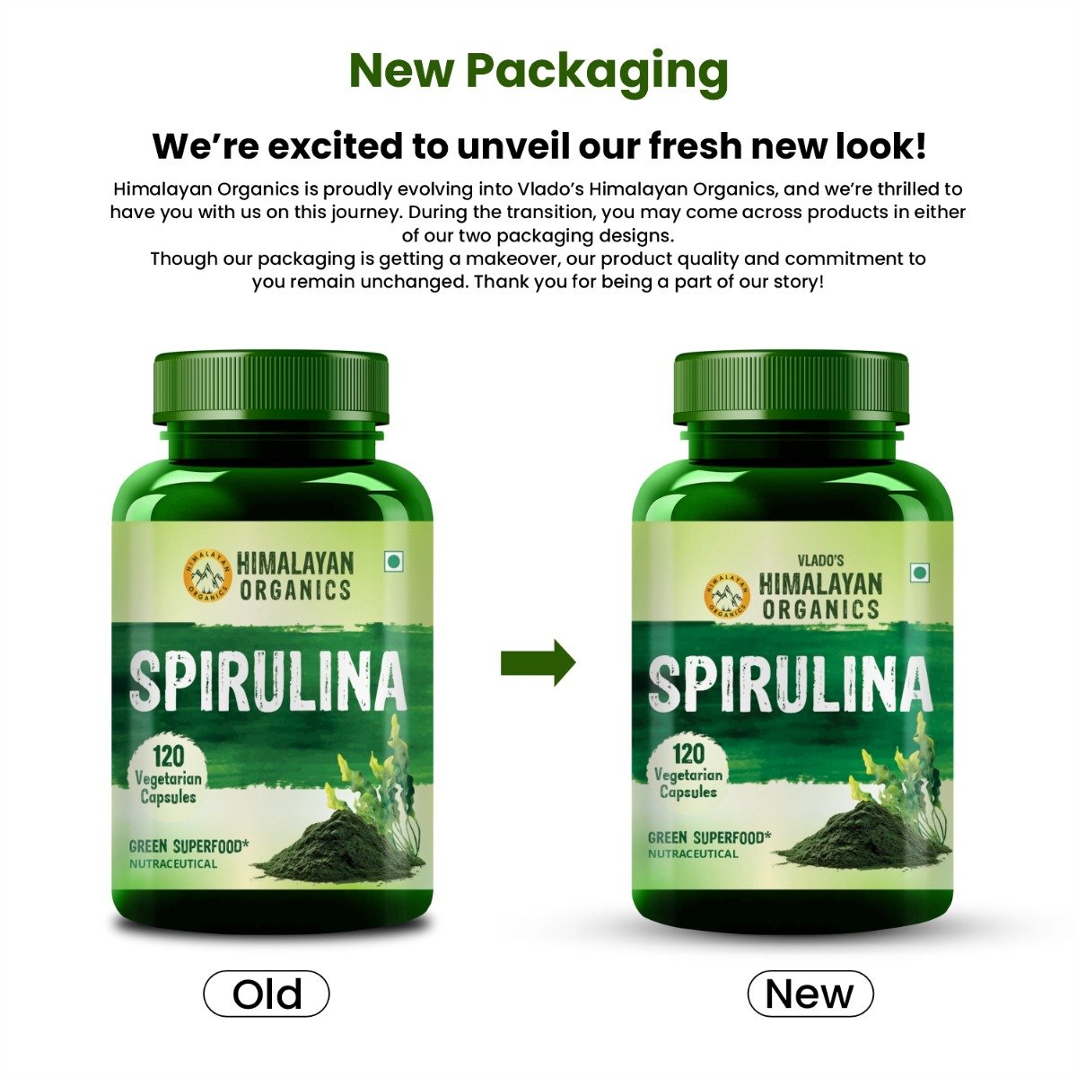 Vlado's Himalayan Organics Spirulina, 120 Capsules, Pack of 1 Vlado's Himalayan Organics Spirulina, 120 Capsules, Pack of 1