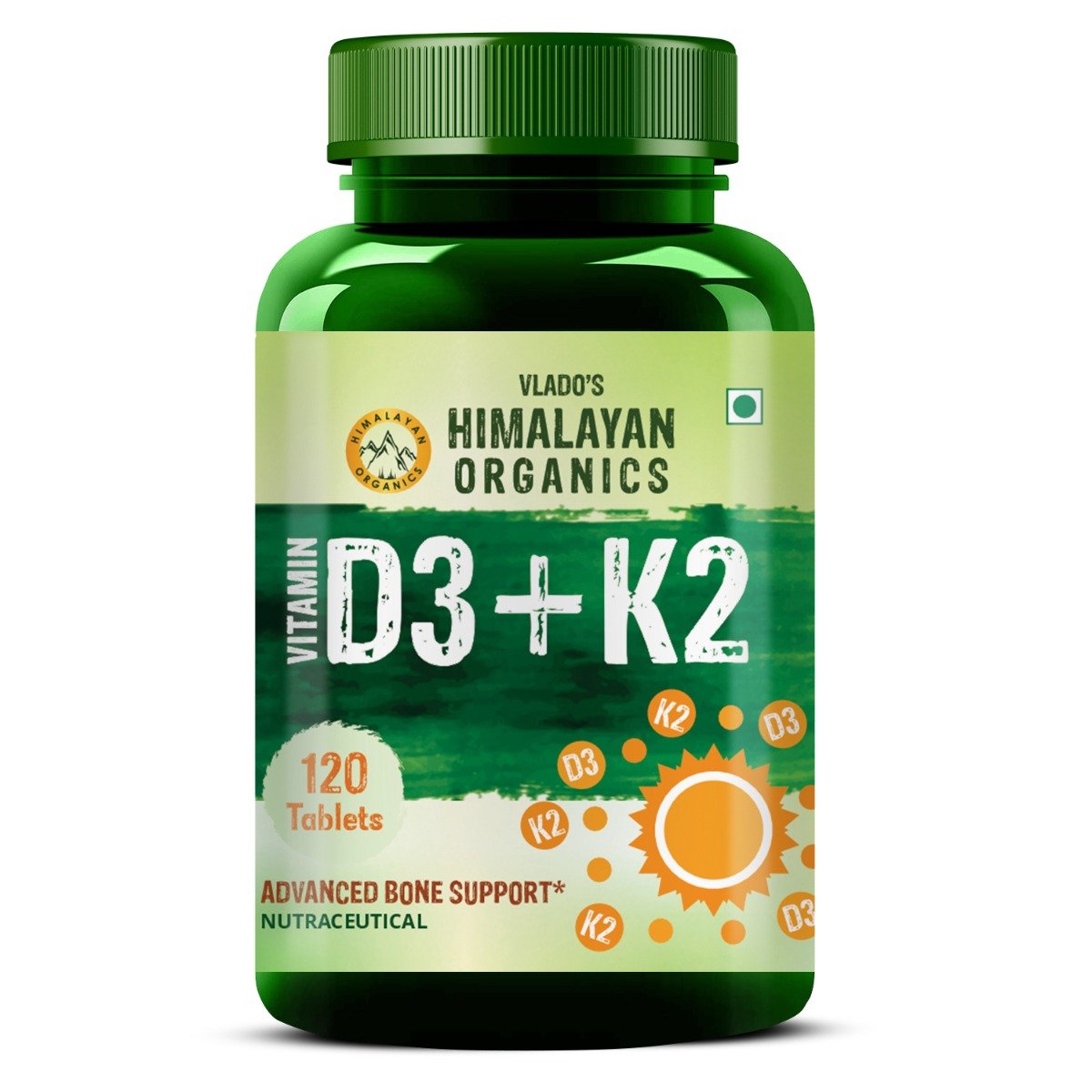 Vlado's Himalayan Organics Vitamin D3+K2, 120 Tablets, Pack of 1 Vlado's Himalayan Organics Vitamin D3+K2, 120 Tablets, Pack of 1