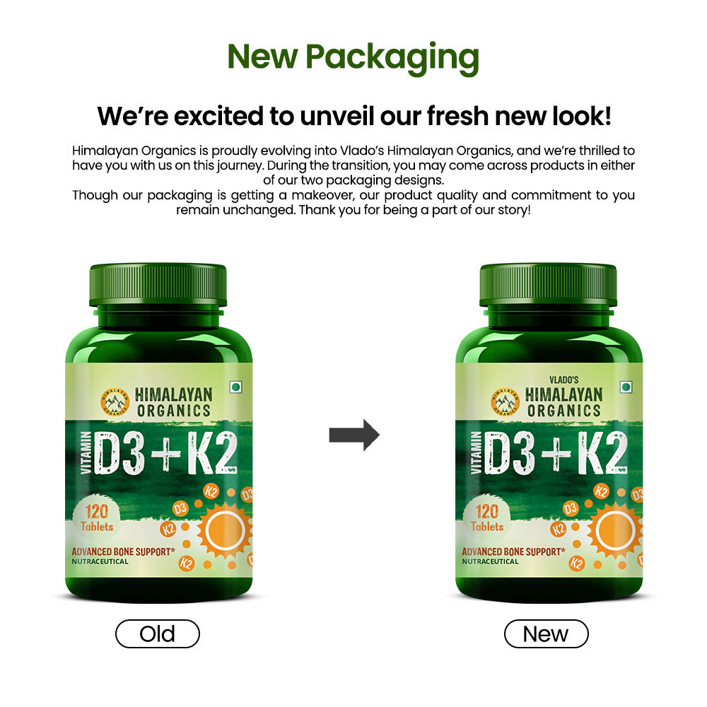 Vlado's Himalayan Organics Vitamin D3+K2, 120 Tablets, Pack of 1 Vlado's Himalayan Organics Vitamin D3+K2, 120 Tablets, Pack of 1