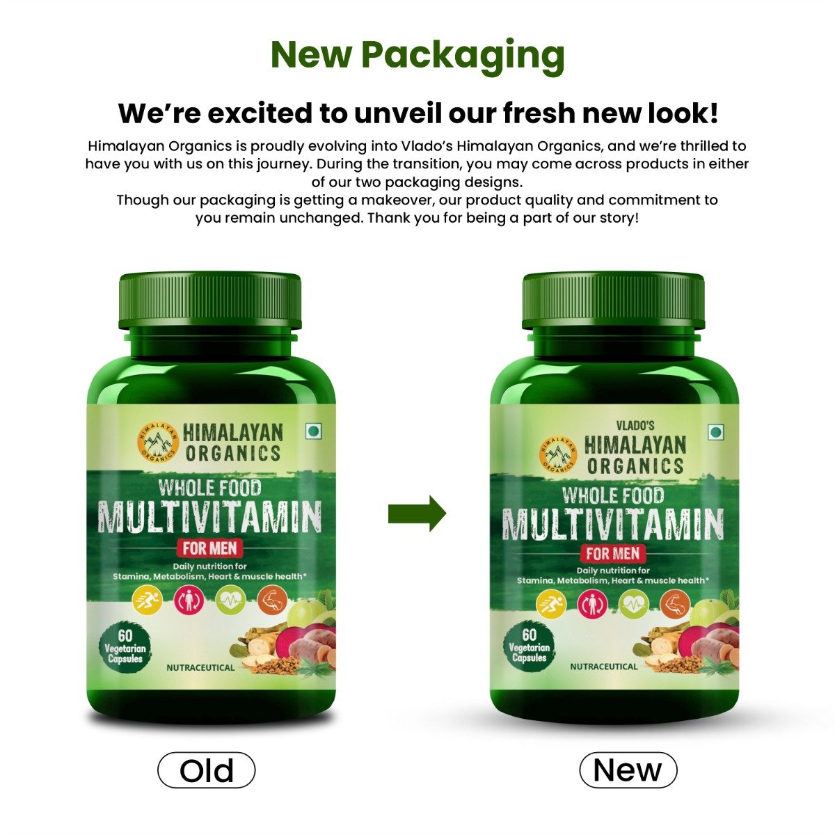 Vlado's Himalayan Organics Whole Food Multivitamin for Men, 60 Capsules, Pack of 1 Vlado's Himalayan Organics Whole Food Multivitamin for Men, 60 Capsules, Pack of 1