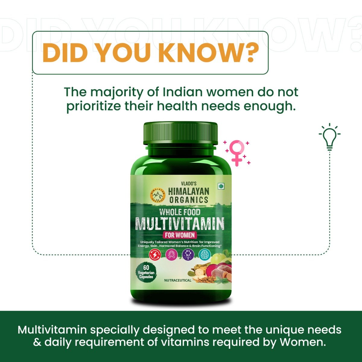 Vlado's Himalayan Organics Whole Food Multivitamin for Women, 60 Capsules, Pack of 1 Vlado's Himalayan Organics Whole Food Multivitamin for Women, 60 Capsules, Pack of 1